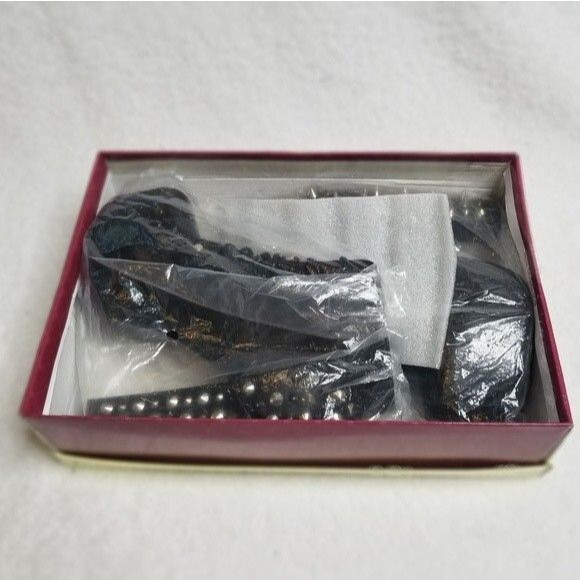 Y2K Black Spike Platform Ankle Boots Women Goth Punk Skull Spikes Sz 6 Victoria - Picture 6 of 8